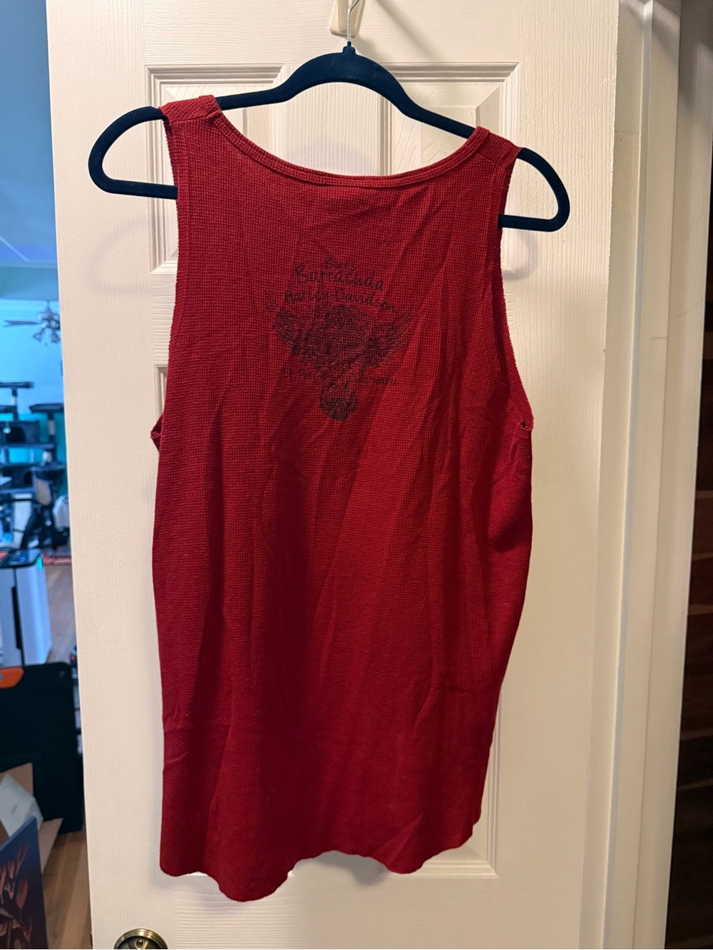 Harley-Davidson Red Women's Sleeveless Tank with Subtle Back Graphic